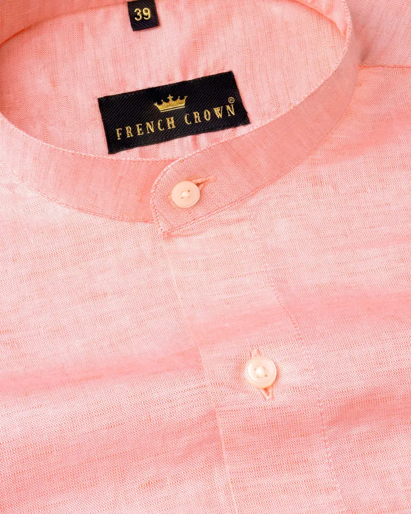 Mandys Pink Luxurious Linen Shirt 1