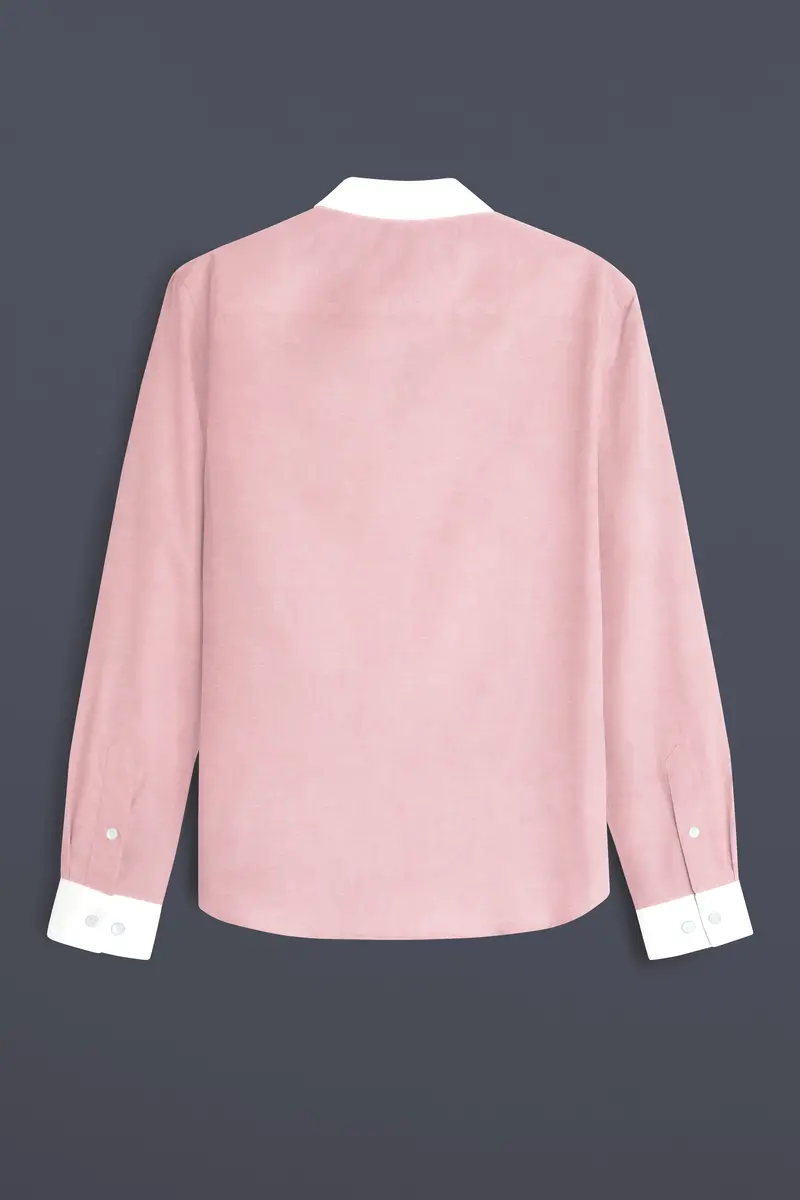 Mandys Pink Solid Oxford Premium Cotton Shirt 6