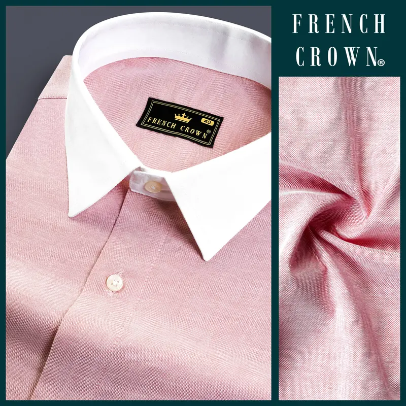 Mandys Pink Solid Oxford Premium Cotton Shirt 8