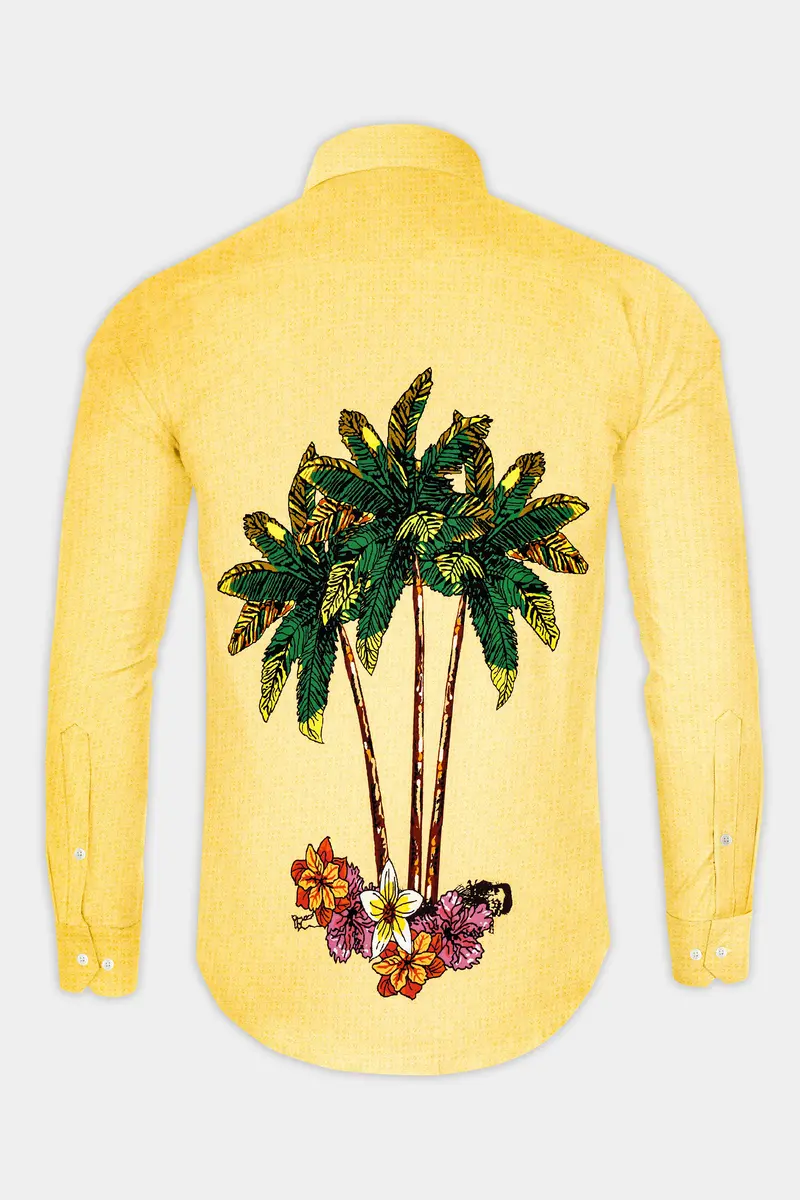 Manilla Yellow And Fem Green Multicolour Funky Printed Subtle Sheen Super Soft Premium Cotton Shirt 6