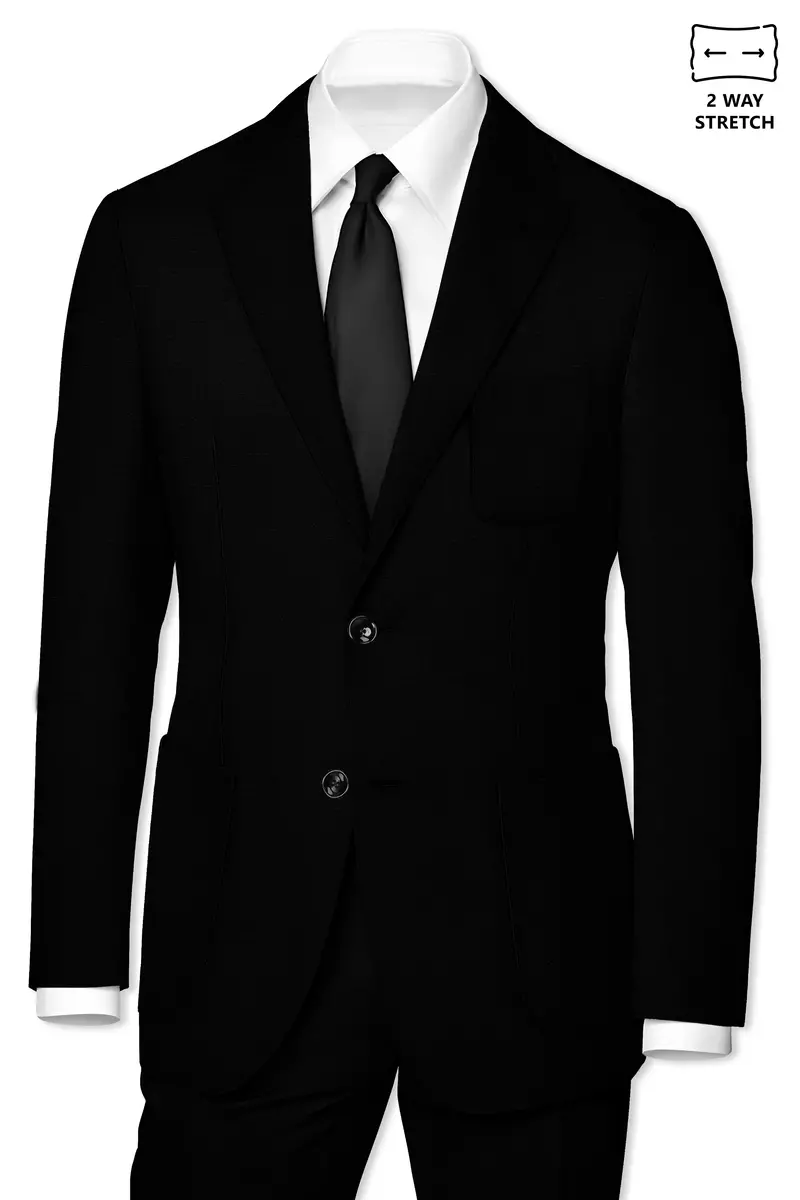 Mardi Gras Black Stretchable Wool Rich Sports Blazer 2