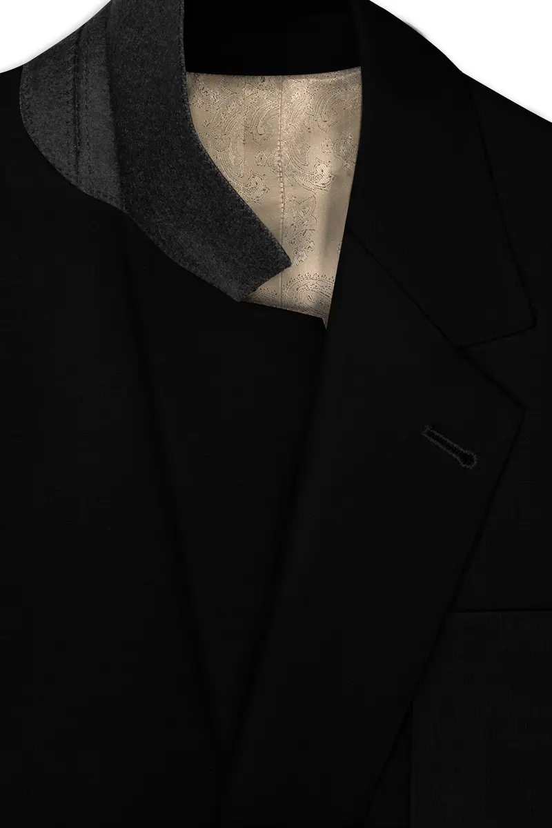 Mardi Gras Black Stretchable Wool Rich Sports Blazer 4