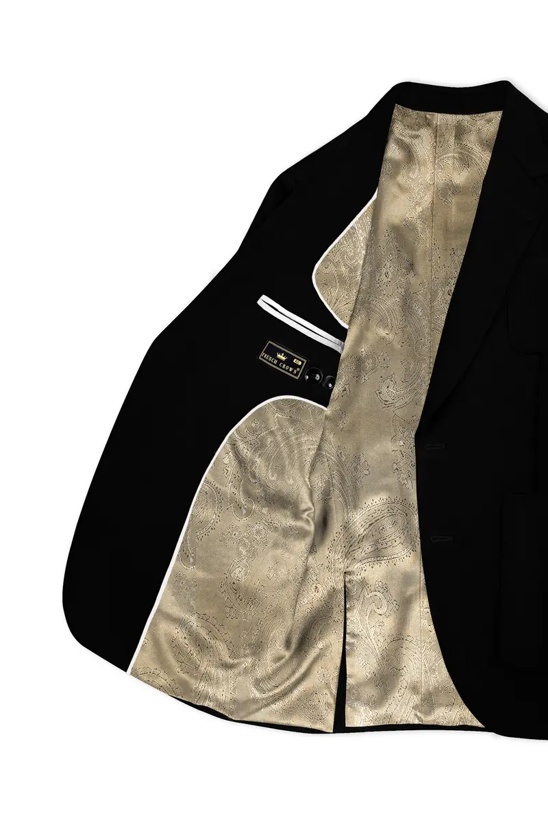 Mardi Gras Black Stretchable Wool Rich Sports Blazer 5