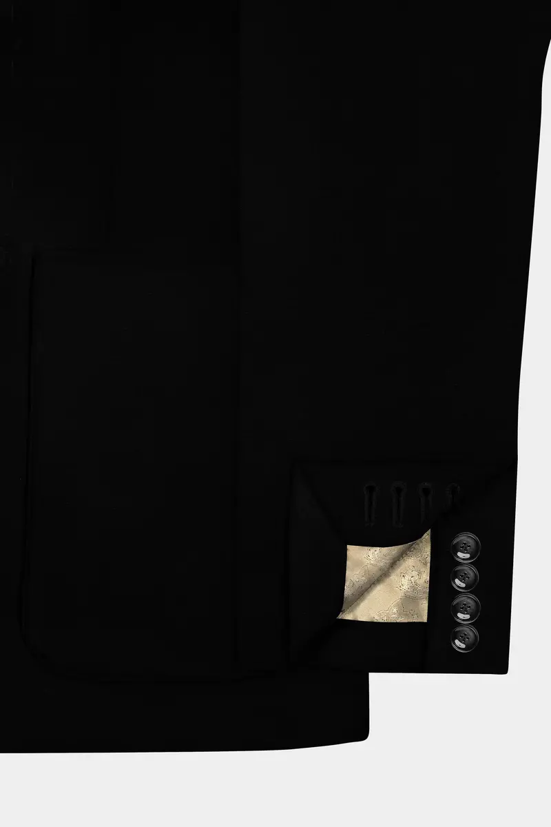 Mardi Gras Black Stretchable Wool Rich Sports Blazer 6