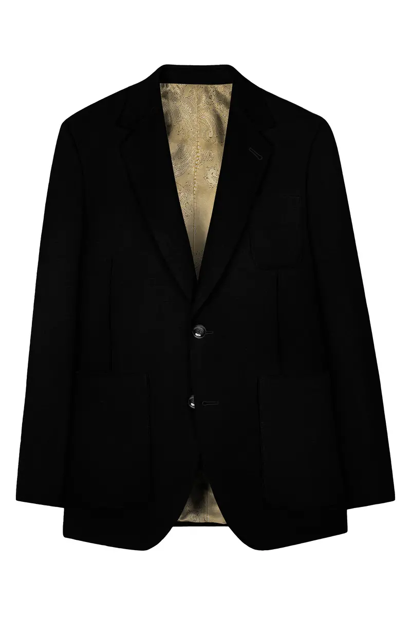 Mardi Gras Black Stretchable Wool Rich Sports Blazer 7