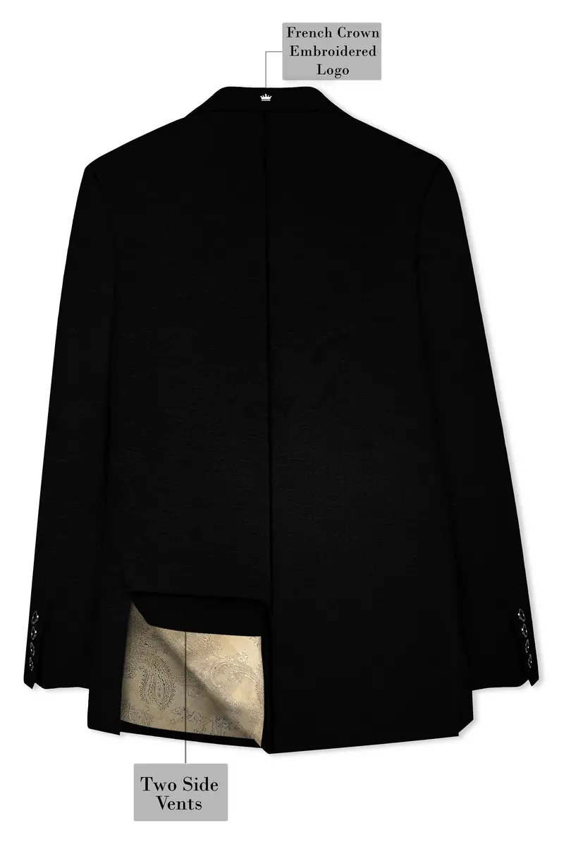 Mardi Gras Black Stretchable Wool Rich Sports Blazer 8