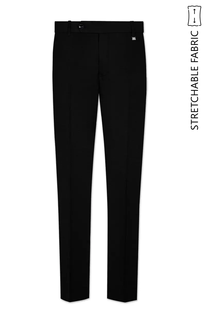 Mardi Gras Black Stretchable Wool Rich Sports Suit 11