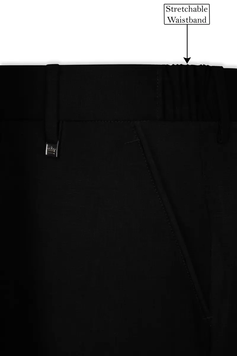 Mardi Gras Black Stretchable Wool Rich Sports Suit 13
