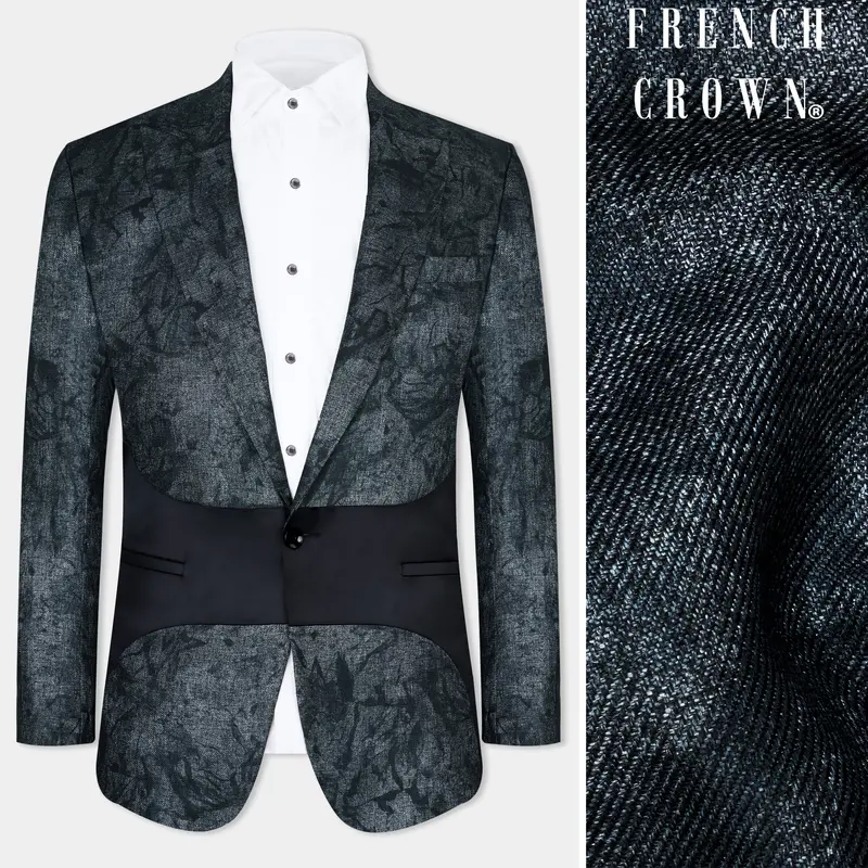Marengo Gray Textured Single Breasted Designer Blazer 1