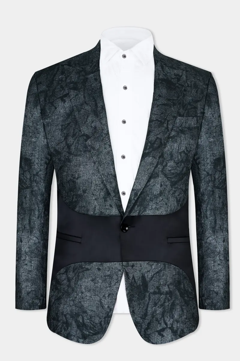 Marengo Gray Textured Single Breasted Designer Blazer 2