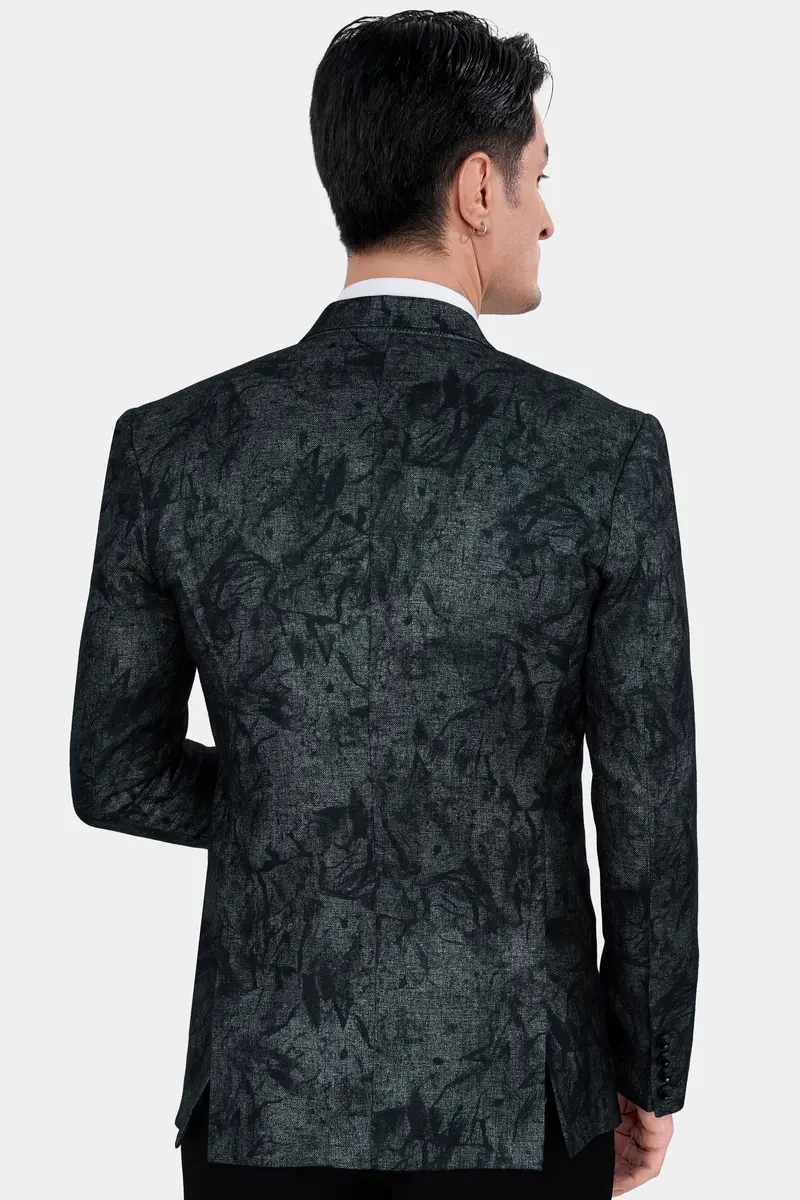 Marengo Gray Textured Single Breasted Designer Blazer 5