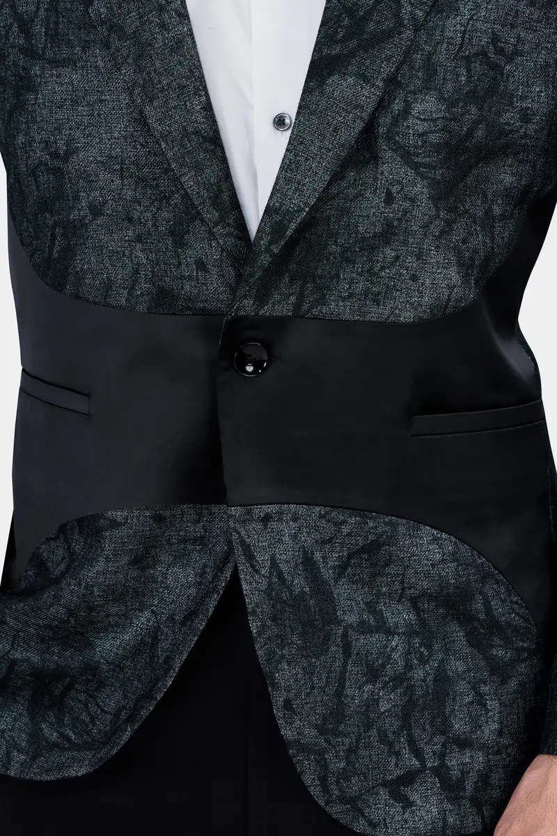 Marengo Gray Textured Single Breasted Designer Blazer 6