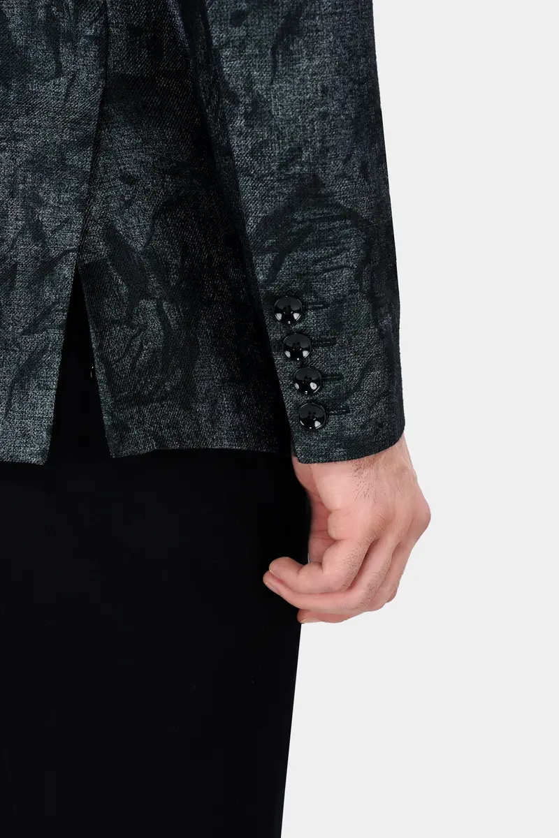 Marengo Gray Textured Single Breasted Designer Blazer 7