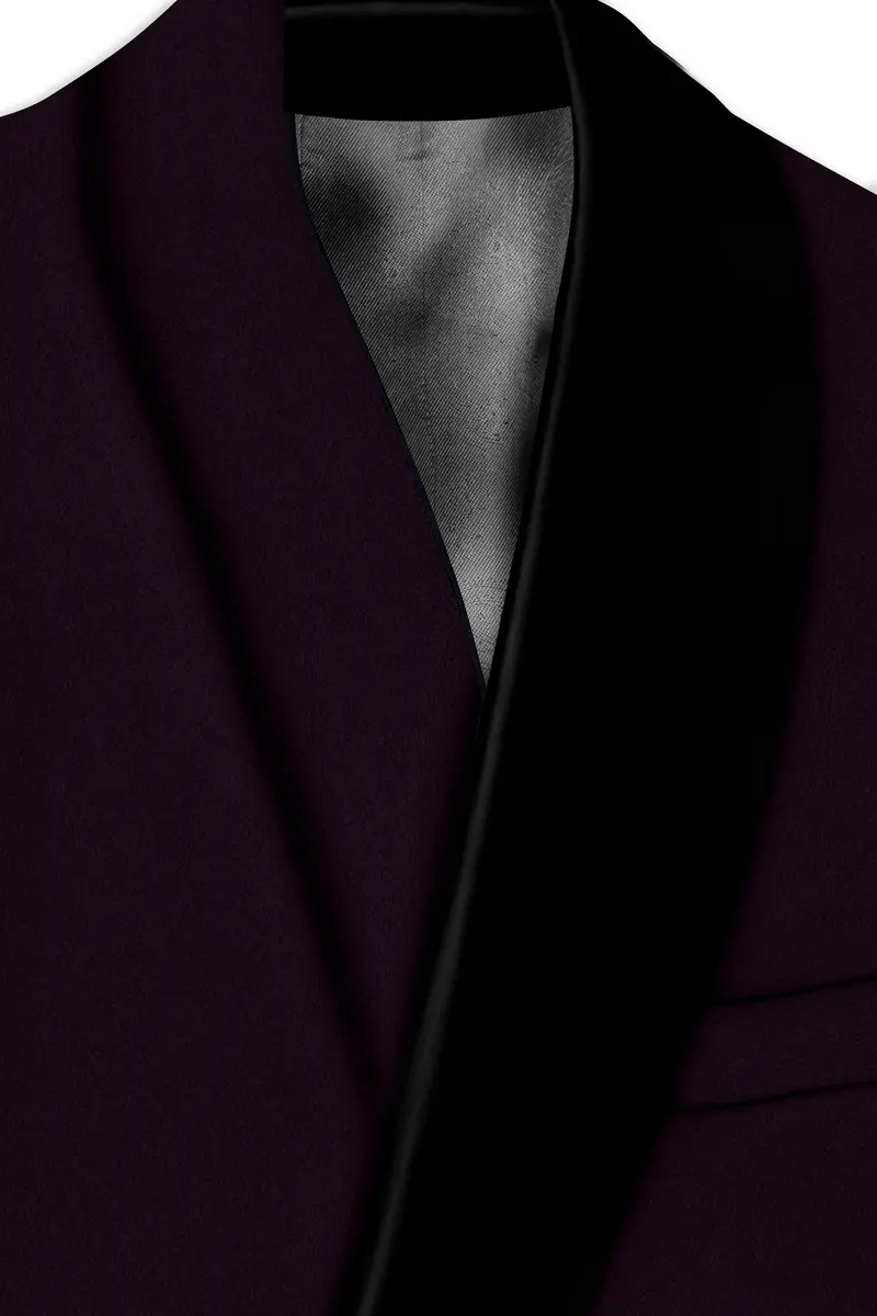 Marenzo-Korean Seal Maroon 4-Way Stretch Wrinkle-Free Wool Rich Tuxedo Suit 5