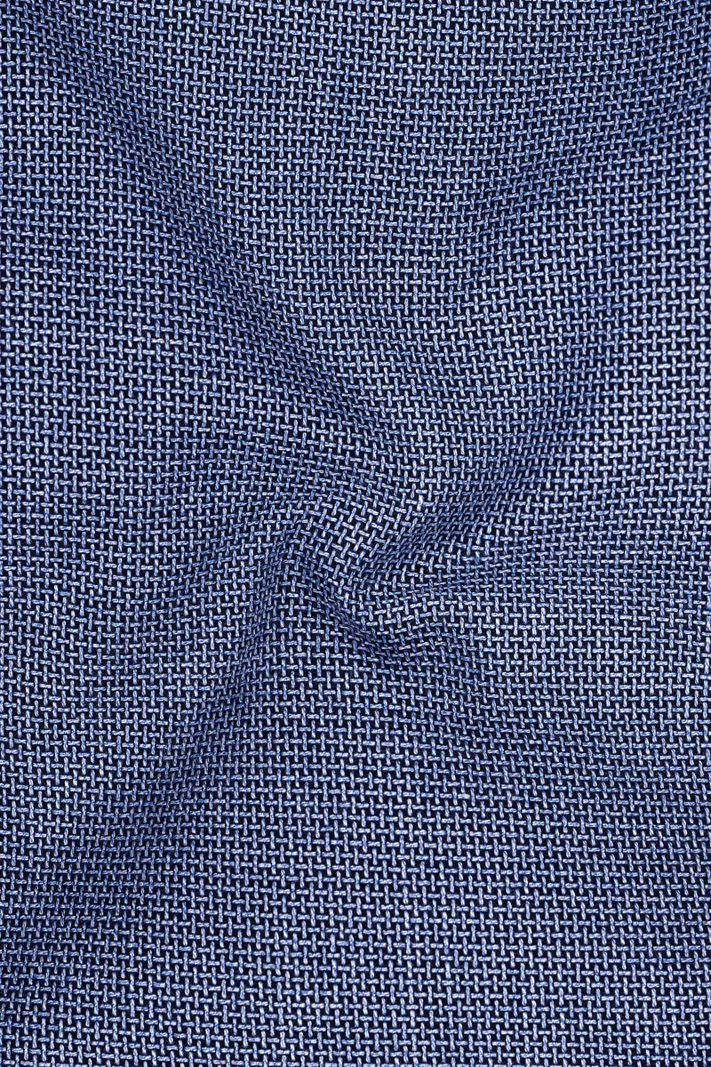 Marguerite Blue And Flamingo Brown Dobby Textured Premium Giza Cotton Designer Shirt 3