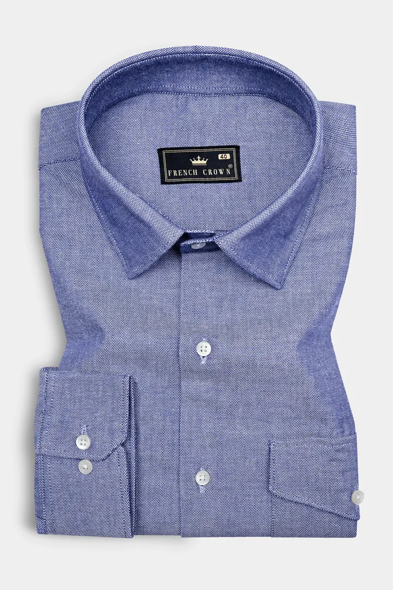 Marguerite Blue Royal Oxford Cotton Shirt 5