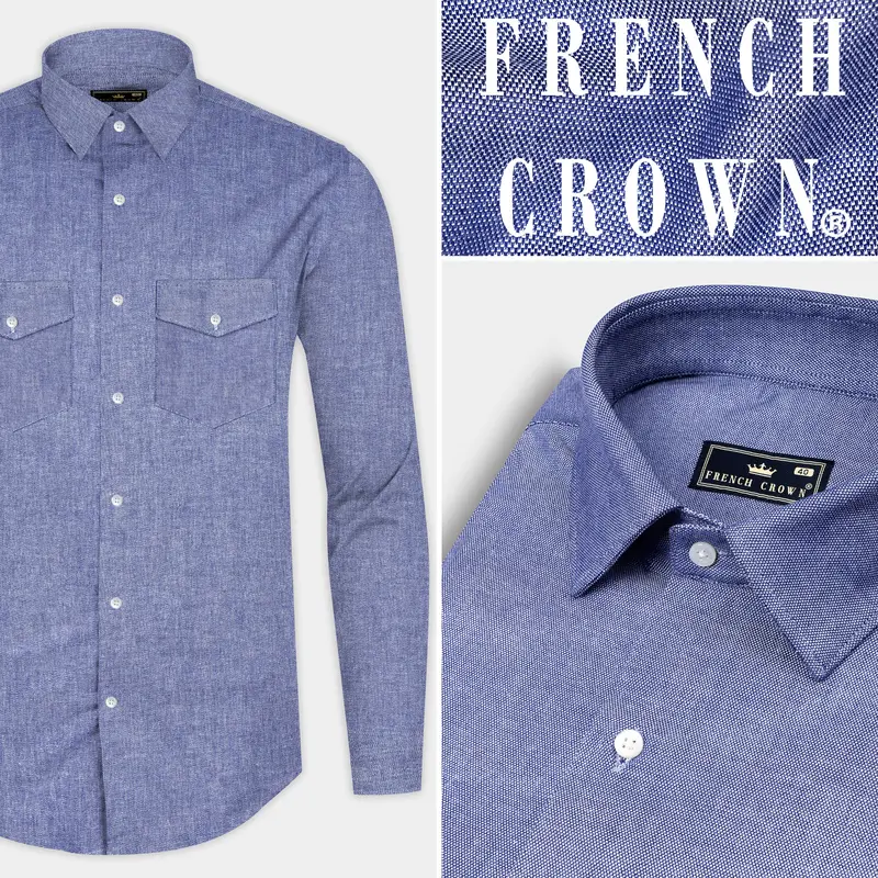 Marguerite Blue Royal Oxford Cotton Shirt 9