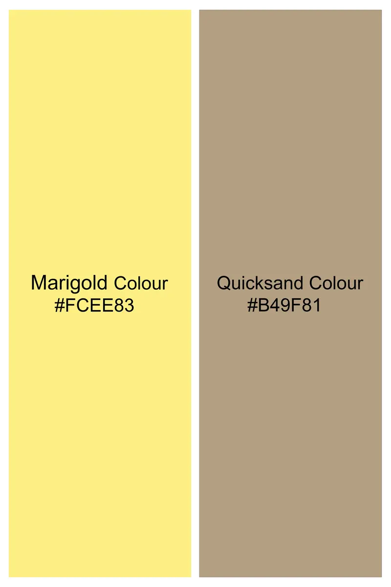 Marigold Yellow And Quicksand Brown Thread Embroidered Cross Placket Bandhgala Jodhpuri 8