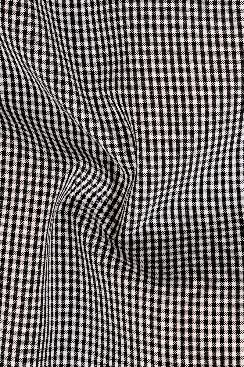 Mariner-Baltic Sea Blue And Bright White Gingham Plaid Wool Rich Waistcoat 3