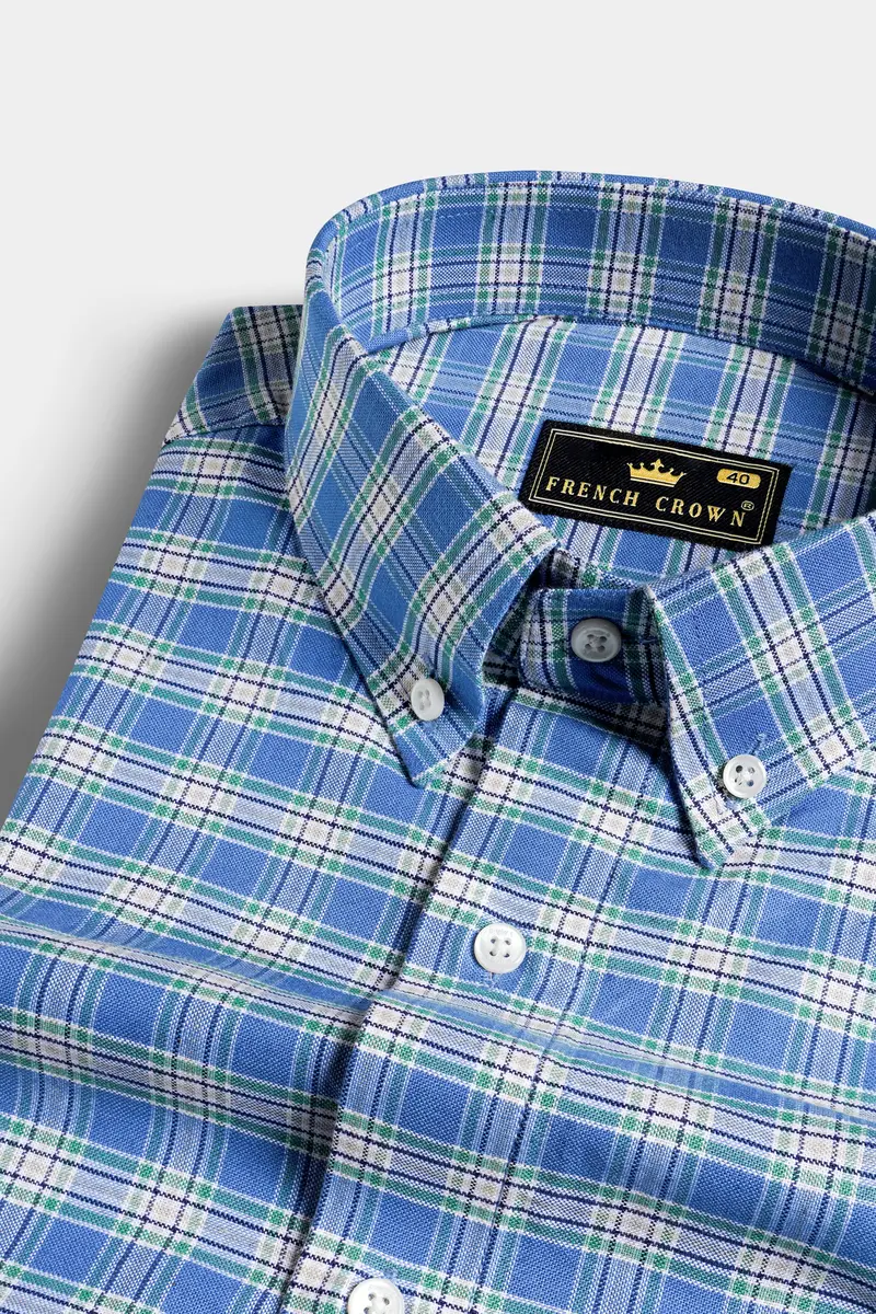 Mariner Blue And White Checkered Royal Oxford Shirt 1