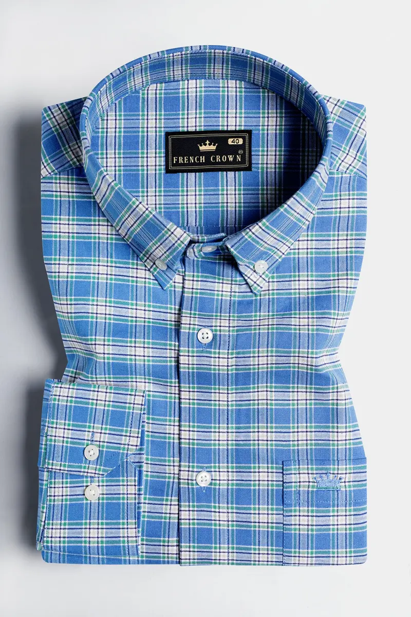 Mariner Blue And White Checkered Royal Oxford Shirt 3