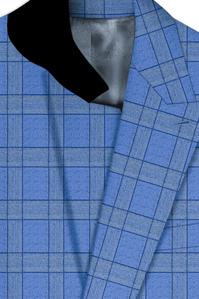 Mariner-Danube Blue Wool Blend Double Breasted Blazer 4