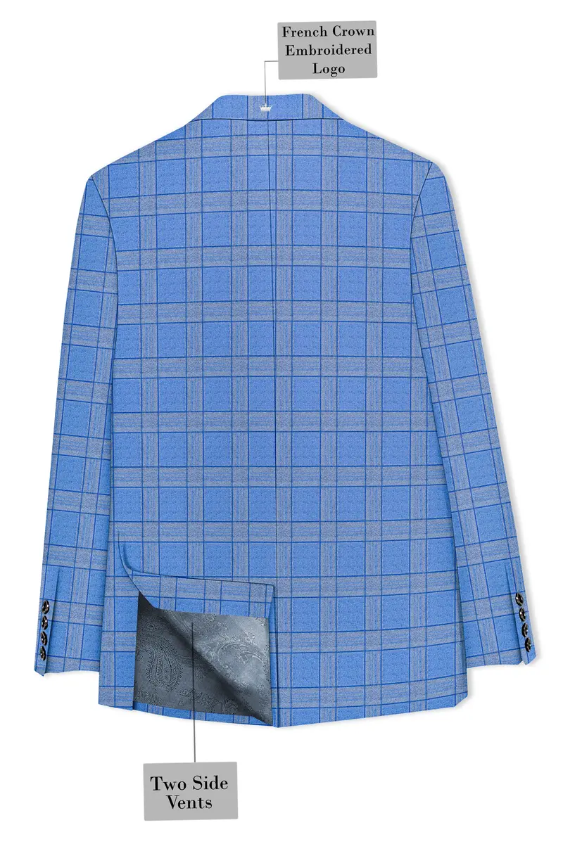 Mariner-Danube Blue Wool Blend Double Breasted Blazer 8