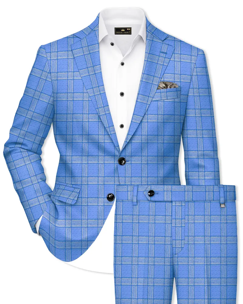 Mariner-Danube Blue Wool Blend Single Breasted Suit 1