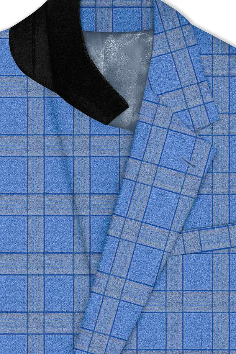Mariner-Danube Blue Wool Blend Single Breasted Suit 5