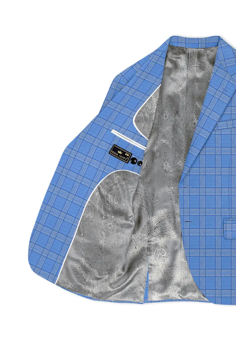 Mariner-Danube Blue Wool Blend Single Breasted Suit 6