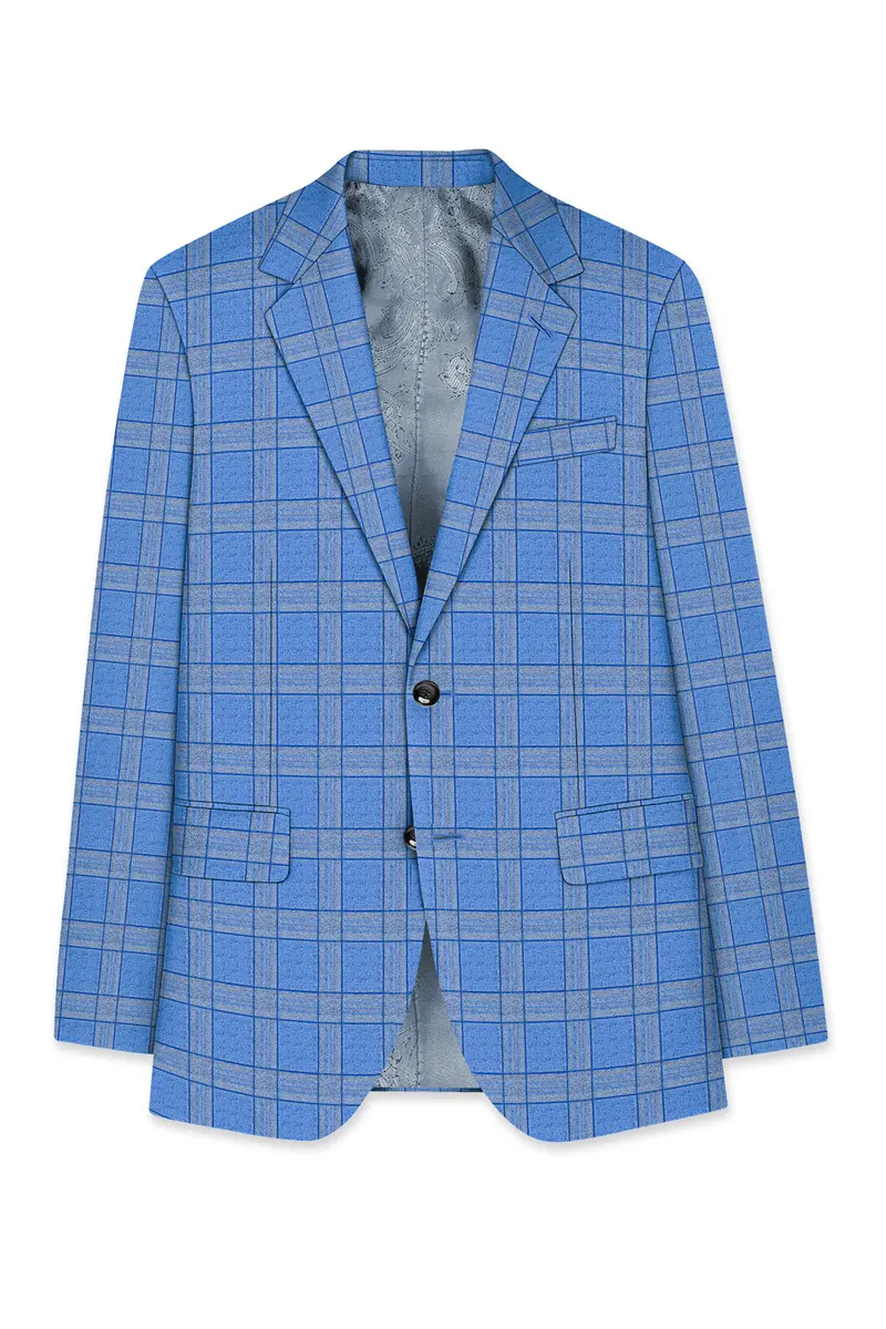 Mariner-Danube Blue Wool Blend Single Breasted Suit 8