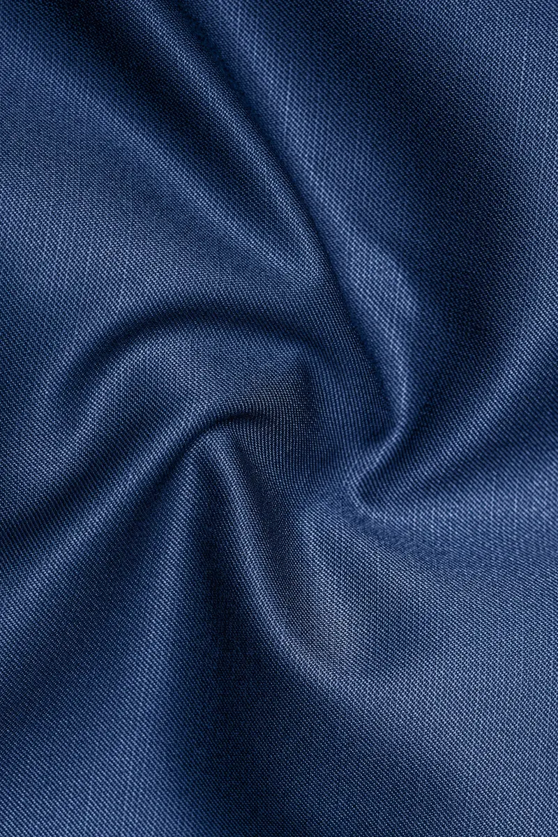 Marinoir-Cello Blue Solid Wool Rich Single Breasted Slight Stretch Blazer 3
