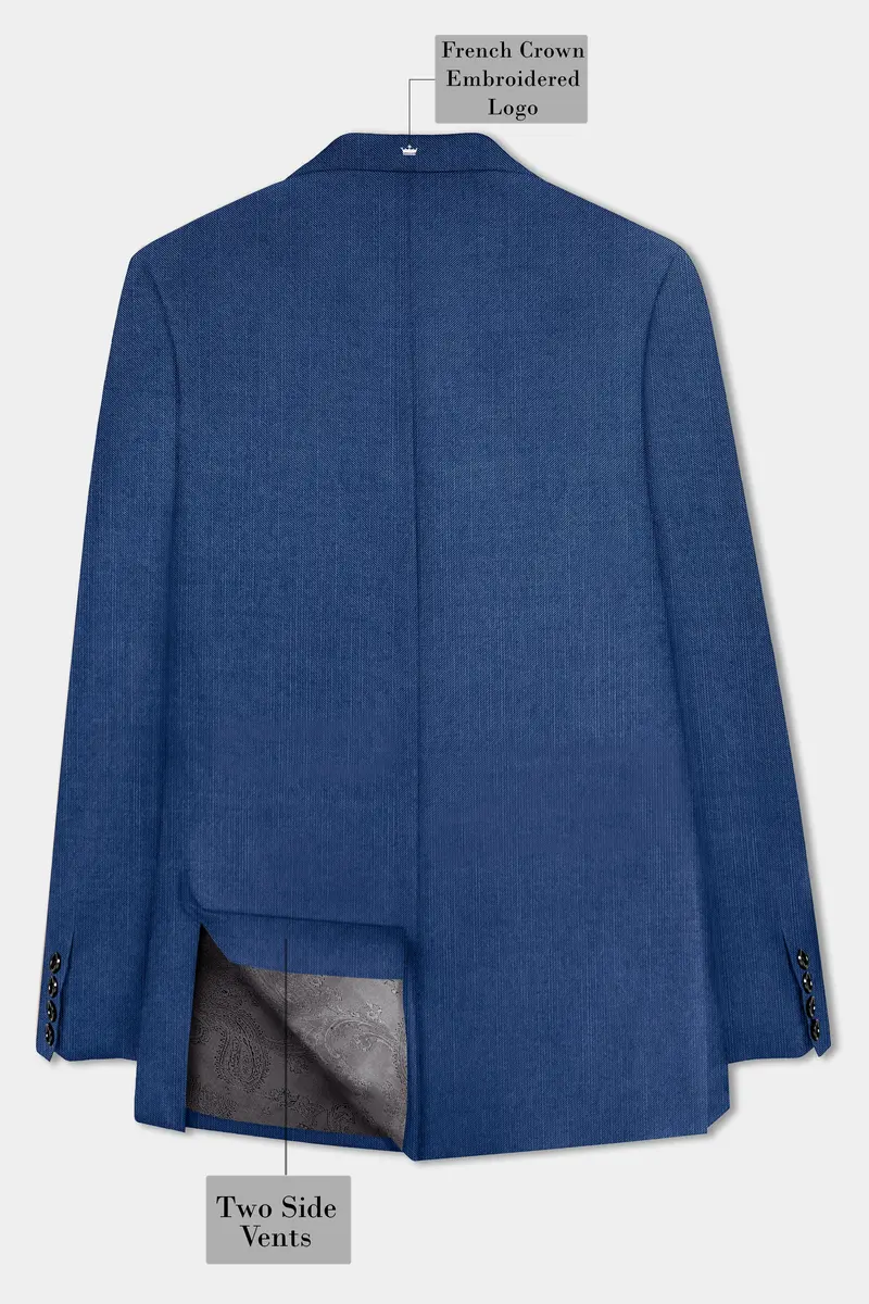 Marinoir-Cello Blue Solid Wool Rich Single Breasted Slight Stretch Blazer 9