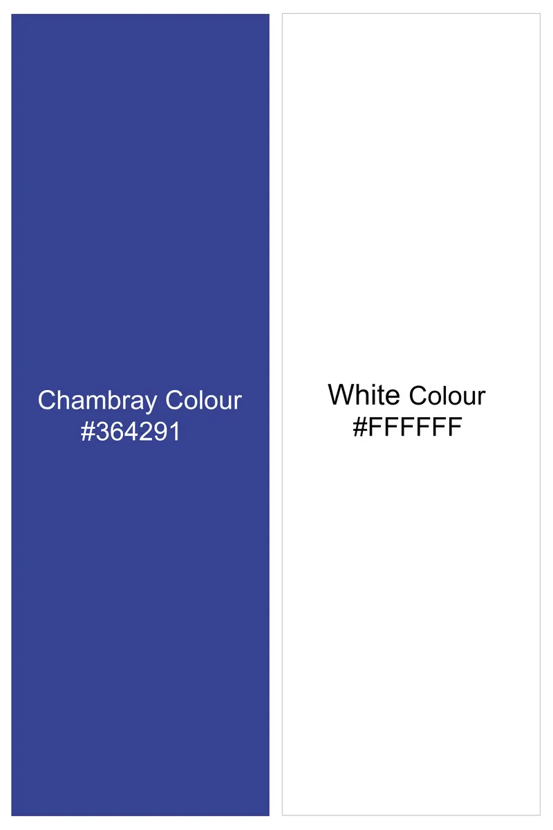 Marivon-Chambray Blue And Bright White Awning Striped Subtle Sheen Super Soft Premium Cotton Dress Shirt 7
