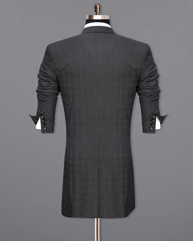 Marlin Gray Double Breasted Designer Overcoat 11