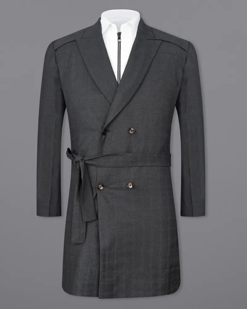 Marlin Gray Double Breasted Designer Overcoat 2