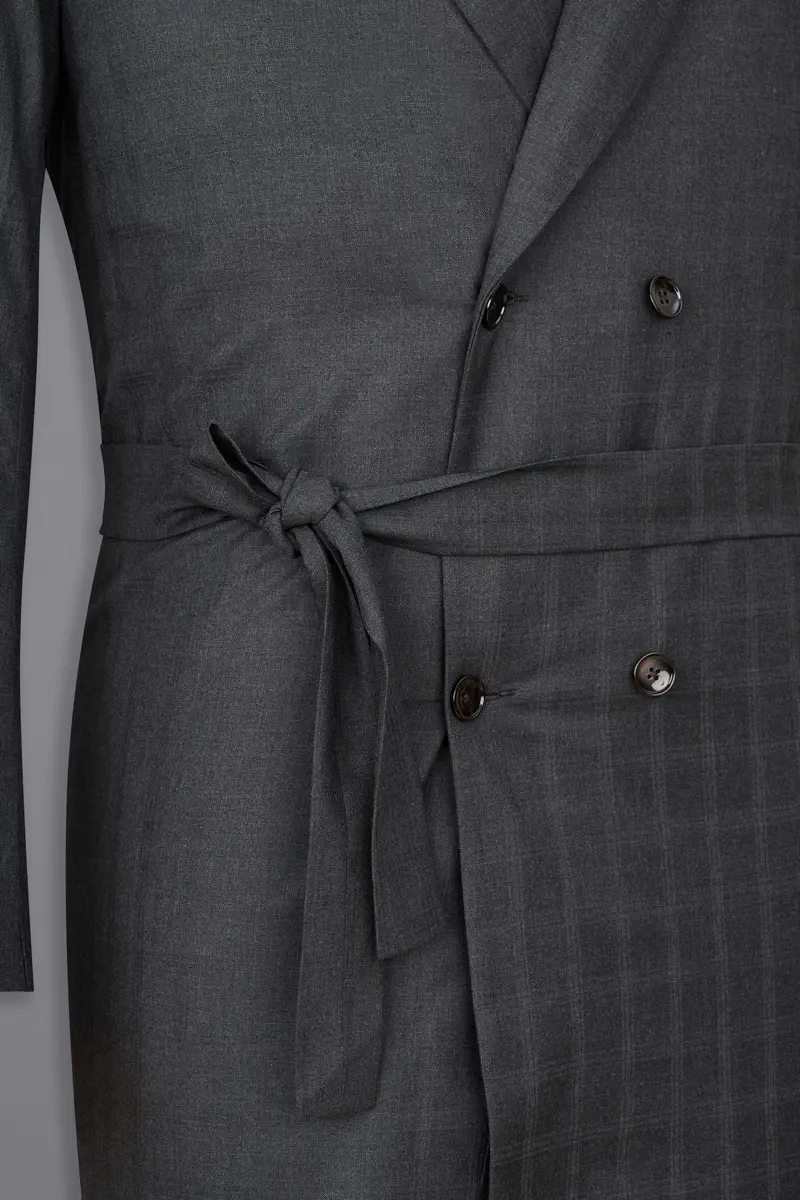 Marlin Gray Double Breasted Designer Overcoat 5