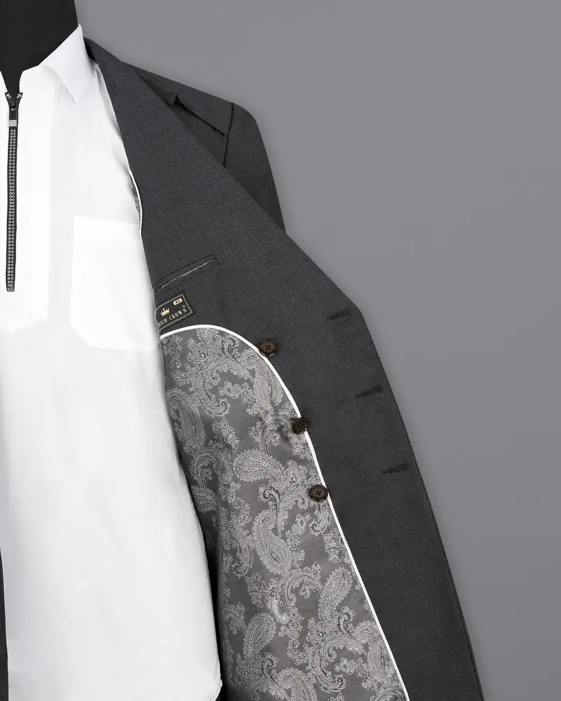 Marlin Gray Double Breasted Designer Overcoat 7