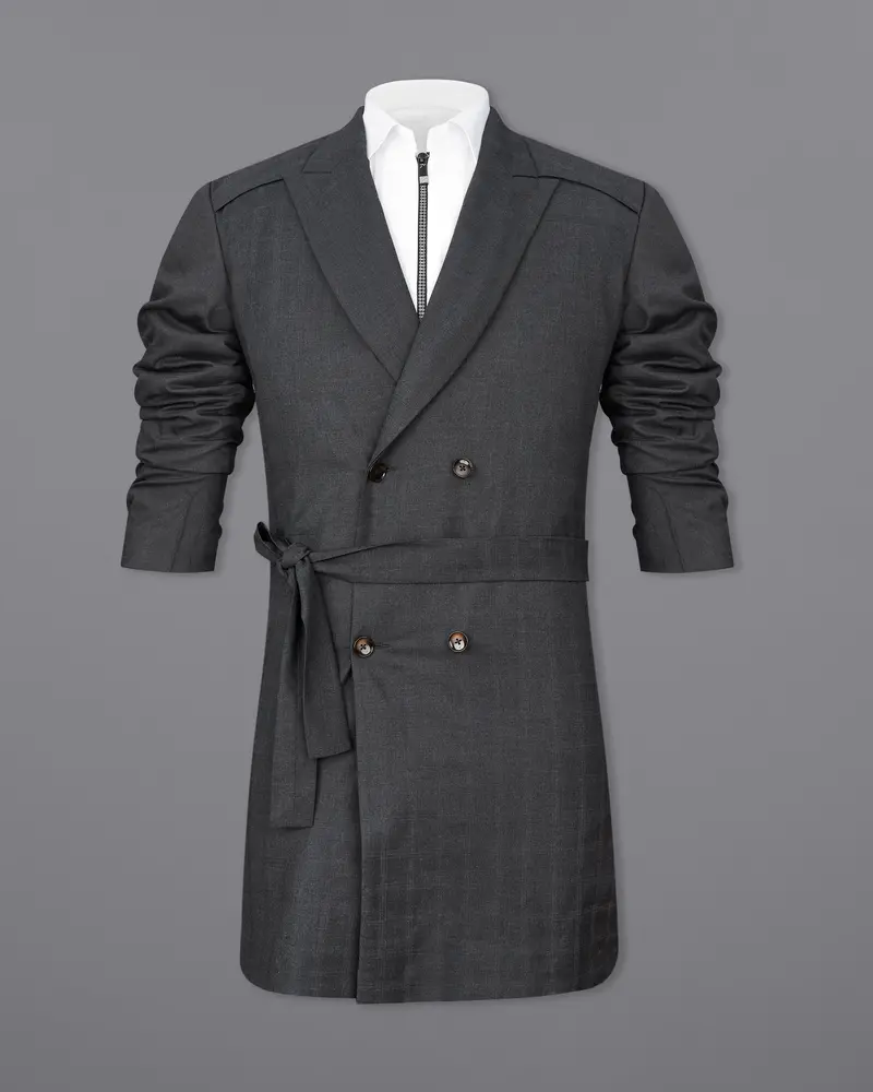 Marlin Gray Double Breasted Designer Overcoat 9