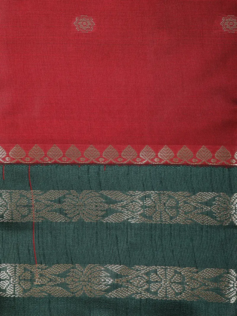Maroon Butta Woven Design Soft Silk Fancy Wear Saree With Contrast Zari Border 2