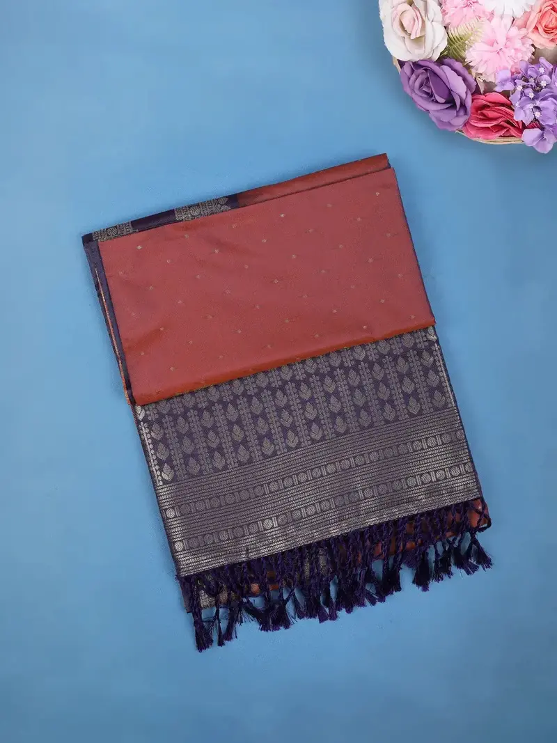 Maroon Butta Woven Tissue Silk Saree 1