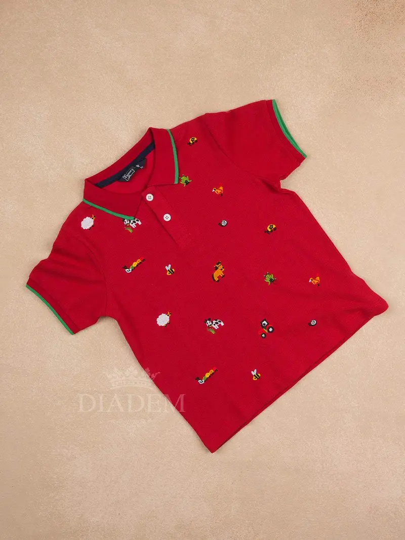 Maroon Cotton Polo Half Sleeve T-Shirt For Boys 1