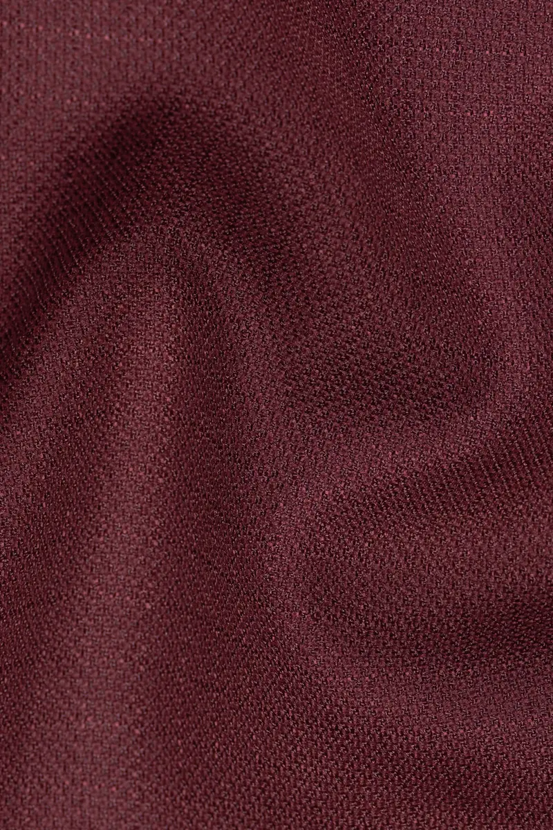 Maroon Dobby Textured Cross Placket Bandhgala Blazer 3