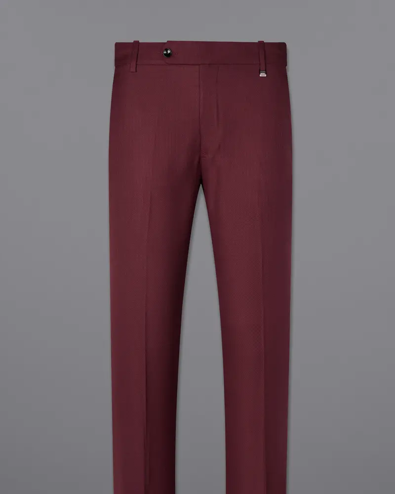 Maroon Dobby Textured Pant 4
