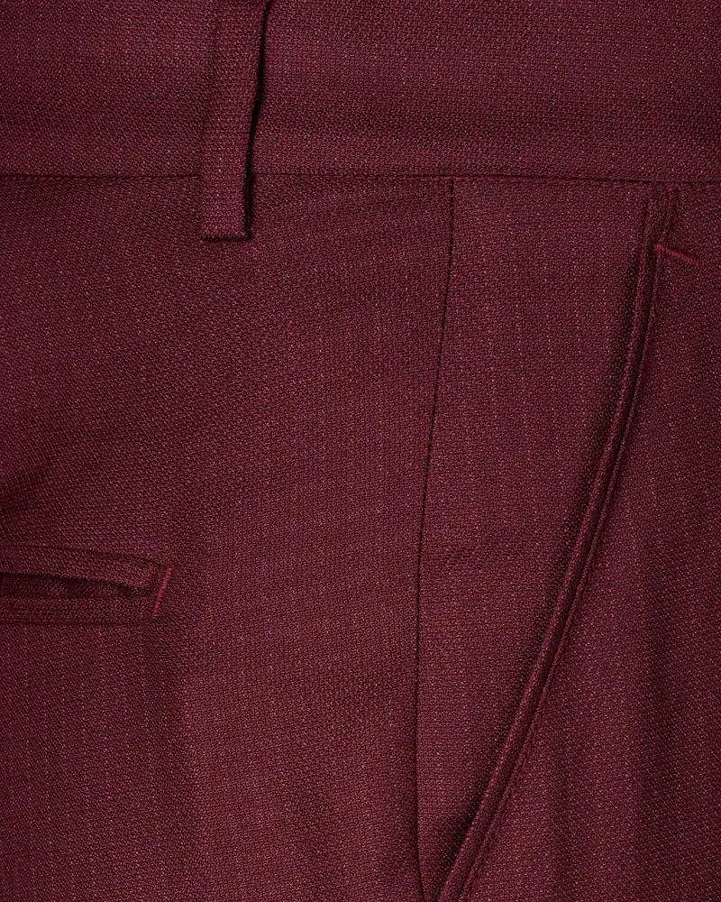 Maroon Dobby Textured Pant 5