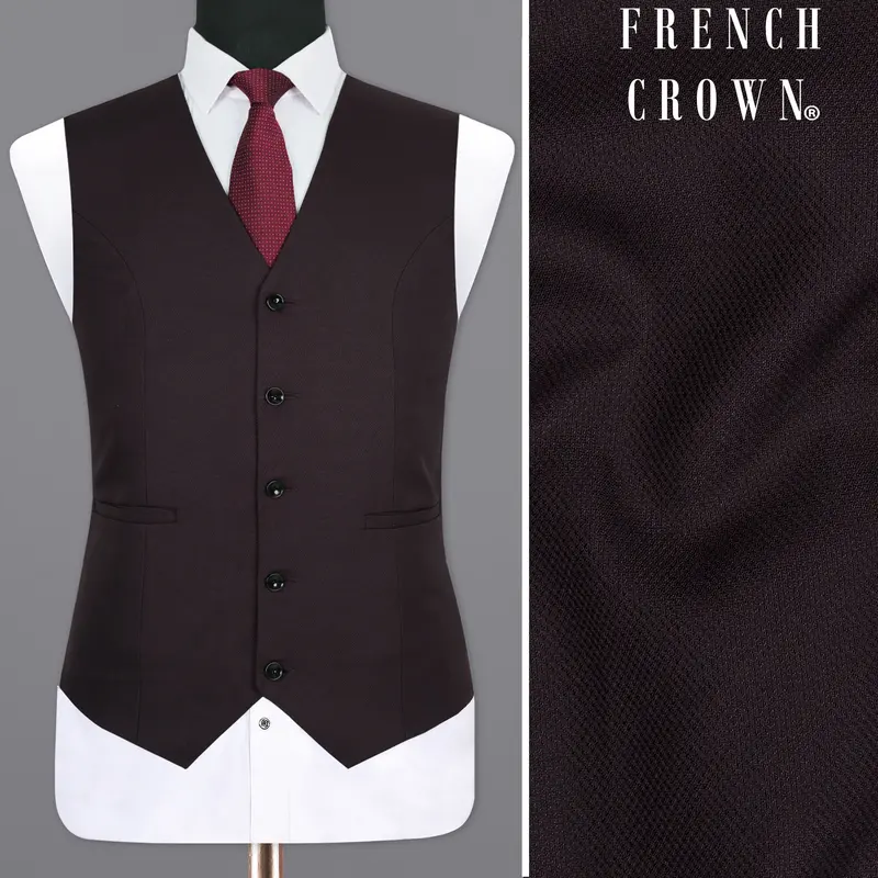 Maroon Wool Rich Waistcoat 1