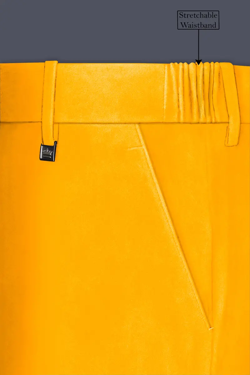 Marquis-Selective Yellow Velvet Peak Lapel Tuxedo Suit 16