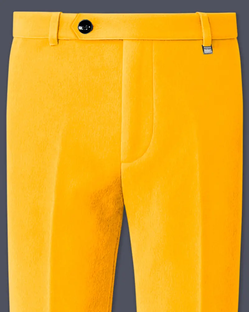Marquis-Selective Yellow Velvet Stretchable Waistband Pant 1