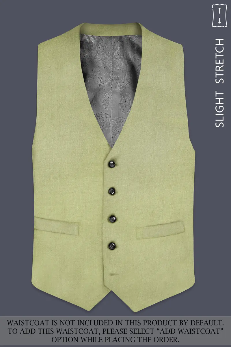 Marsh-Swamp Green Solid Wool Rich Single Breasted Slight Stretch Suit 16