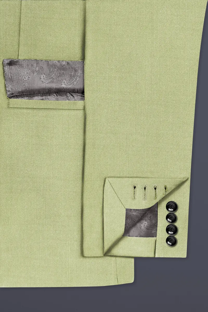 Marsh-Swamp Green Solid Wool Rich Single Breasted Slight Stretch Suit 7
